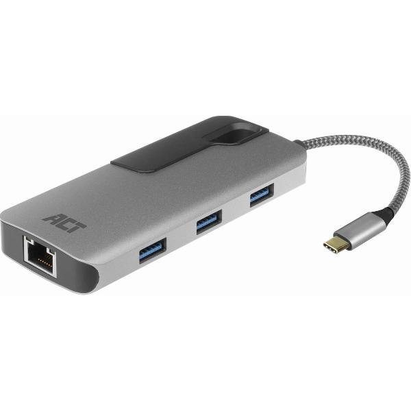 USB-C naar HDMI multiport adapter - ethernet - USB hub - ACT AC7042