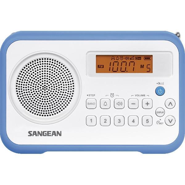 Sangean Traveller 180 - PR-D18 - Draagbare radio met batterijlader, AM/FM - Wit/Blauw