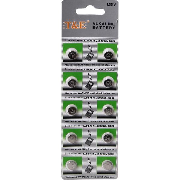 T&E knoopcel batterij Alkaline LR41 - Blister 10