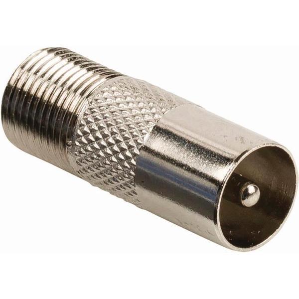 Nedis CSGB41954ME Satelliet- En Antenne-adapter Coax Male - F Female Metaal