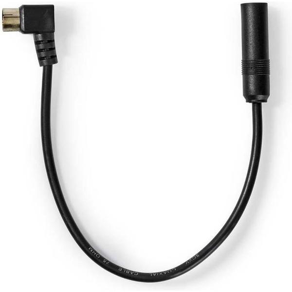 Nedis CSVC41980BK025 Antennekabel Voor De Auto Coax Male - Auto-antenne Female 0,25 M Zwart