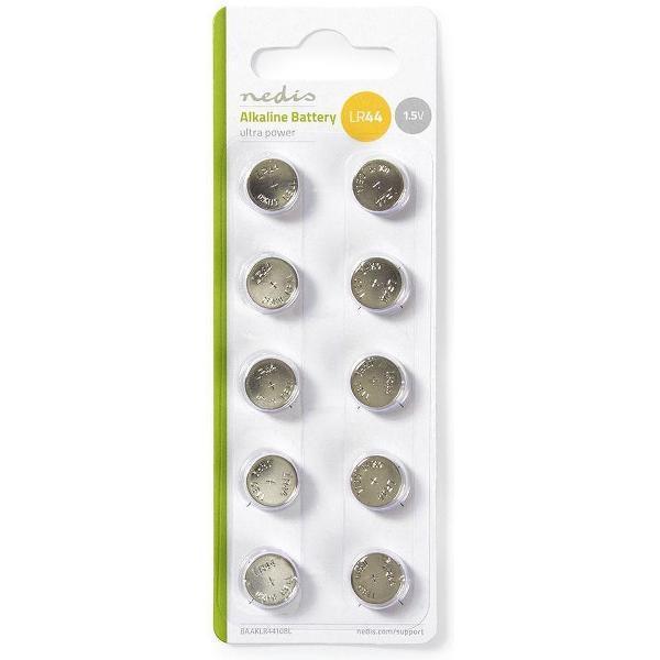 Nedis - Nedis BAAKLR4410BL Alkaline Batterij Lr44 10 Stuks Blisterverpakking - 30 Dagen Niet Goed Geld Terug