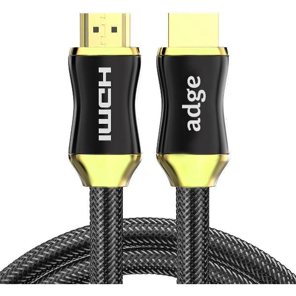 Adge® - HDMI Kabel 2.0 Gold Plated - High Speed Cable - Full HD 1080p - HDMI naar HDMI - Male to Male - Voor TV, PC, Laptop, Beamer, Tablet, Beeldscherm, PS3, PS4 en XBOX - 18GBPS - 3D - 4K (60 Hz)- Ethernet - Audio Return Channel - 15 Meter