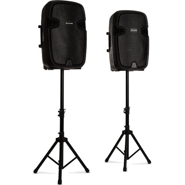 Combo 2 PA luidsprekerset actief & passief max. 800W bluetooth zwart