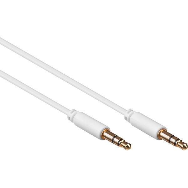 S-Impuls 3,5mm Jack stereo audio slim kabel - wit - 0,50 meter