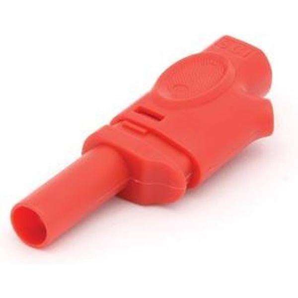 IEC1010 BANAANPLUG 4mm INSTEEKBAAR - ROOD (CM21R)