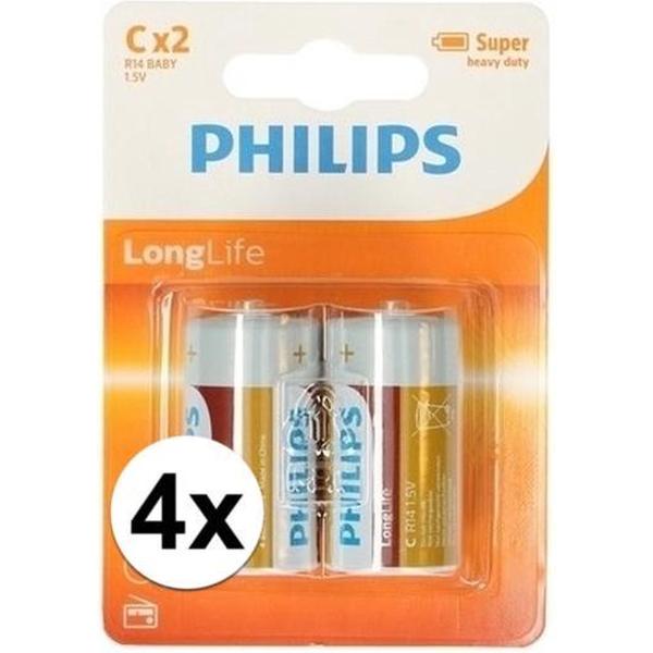 Phillips LL batterijen R14 1,5 volt 8 stuks