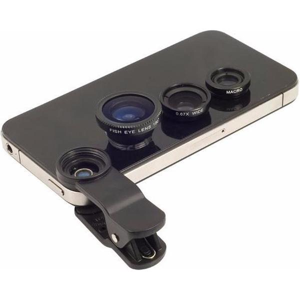 3-in-1 Smartphone / Telefoon Lens Kit - Fish Eye / Macro / Wide Angle Lenzen