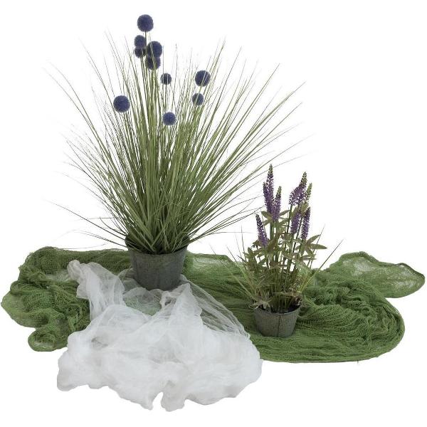 Europalms Decoratiestof, fijn, wit, 165x400cm