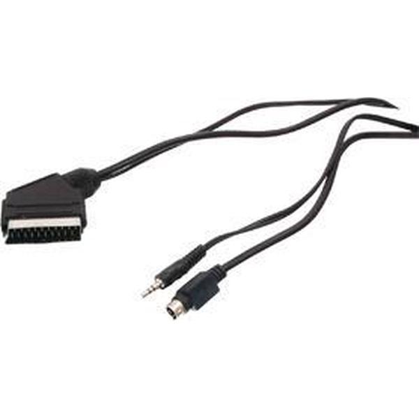 Valueline SCART 48 video kabel adapter 1,5 m SCART (21-pin) S-Video (4-pin) + 3.5mm Zwart