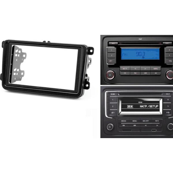 2 din radio frame / paneel voor Passat CC,Scirocco,Tiguan2008+;PassatB7,TransporterT5<br />,Jetta VI,Amarok,Sharan II 2010+ (Audiovolt 08-009