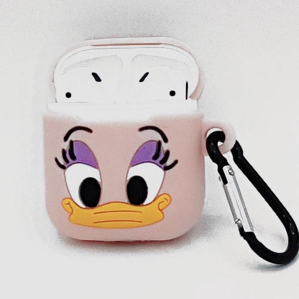 Cartoon Silicone Case voor Apple Airpods - love me duck - met karabijn