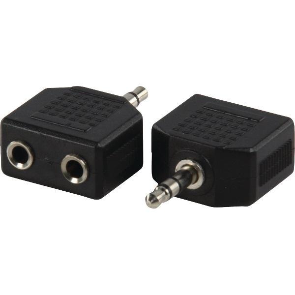 Transmedia 3,5mm Jack naar 2x 3,5mm Jack stereo audio splitter - zwart