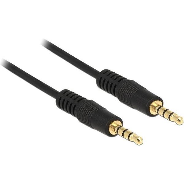 DeLOCK 3,5mm Jack 4-polig audio/video kabel AWG24 / zwart - 3 meter