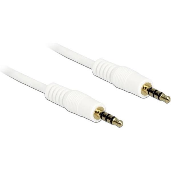 DeLOCK 3,5mm Jack 4-polig audio/video kabel AWG24 - wit - 3 meter