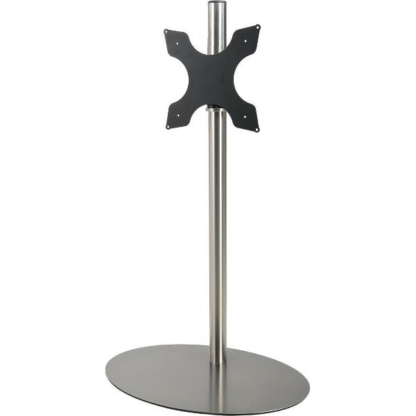Cavus RVS vloerstandaard met ovalen RVS voet voor schermen tot 55 inch - 120 cm hoog
