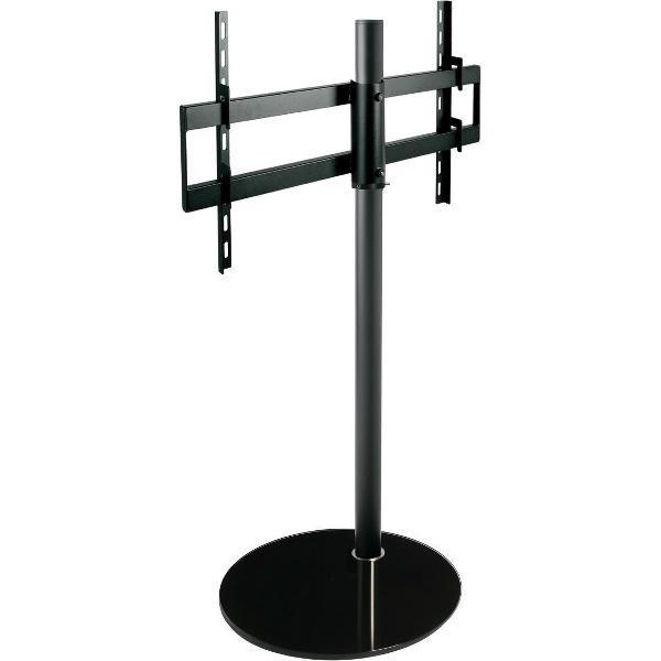 Cavus Sphere L 150 cm Design Tv Vloerstandaard - Hoogglans Zwart Glas & Trendy zwart staal - Tv meubel geschikt voor 32-65 inch tot 30 kg - VESA 600x400