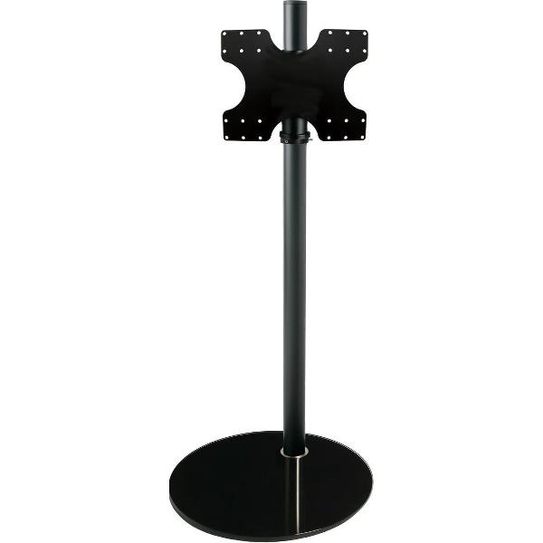 Cavus Sphere L 100 cm Design Tv Vloerstandaard - Hoogglans Zwart Glas & Trendy zwart staal - Tv meubel geschikt voor 32-65 inch tot 30 kg - VESA 400x300 400x200 300x300 300x200 200x300