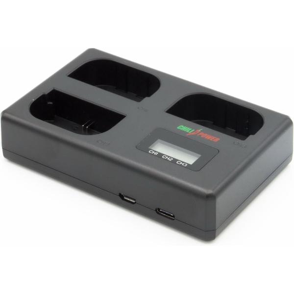 ChiliPower Canon LP-E6 / LP-E6N Triple Lader - Laadt 3 accu's, ook tegelijkertijd