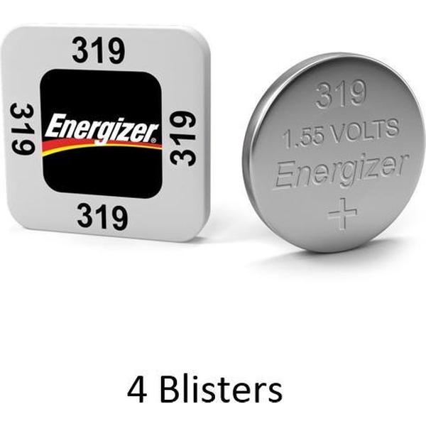 4 stuks (4 blisters a 1 stuk) Energizer Zilver Oxide Knoopcel 319 LD 1.55V