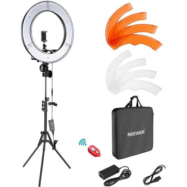 Neewer Ringlamp met statief | Studiolamp | 18 Inch ringlight | 240 ledlampen | Camera | Smartphone