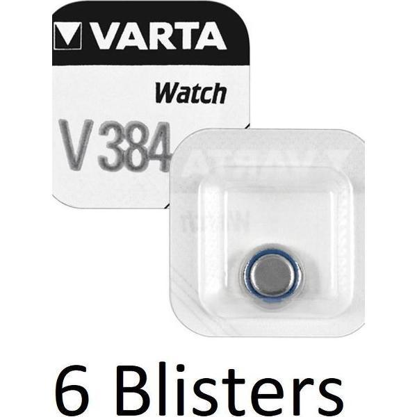 6 Stuks (6 Blisters a 1 st) Varta SR41 SW/V384 Single-use battery Zilver-oxide 1,55 V
