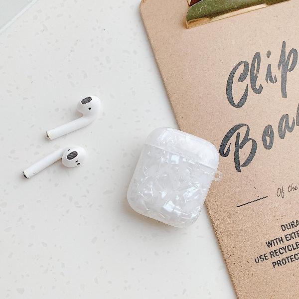 Airpods Case Cover met Haak. - Beschermhoes - Bescherm Etui Geschikt voor Apple Airpods 1/2