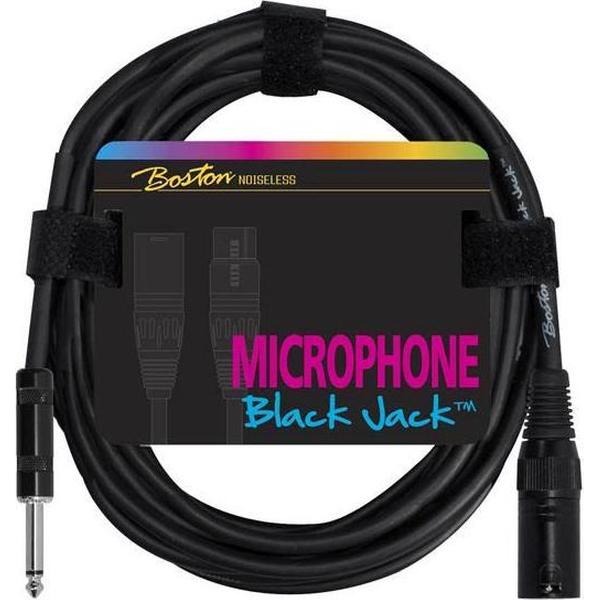 microfoonkabel, zwart, 5 meter, 1 x XLR3m + 1 x jack