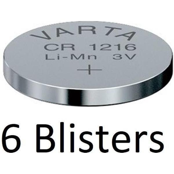 6 Stuks (6 Blisters a 1 st) Varta CR1216 Wegwerpbatterij Lithium