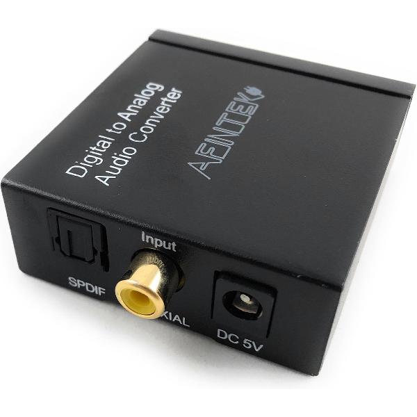 Digital Audio Converter (DAC) Digitaal Toslink naar rood/wit & 3,5mm audio analoog