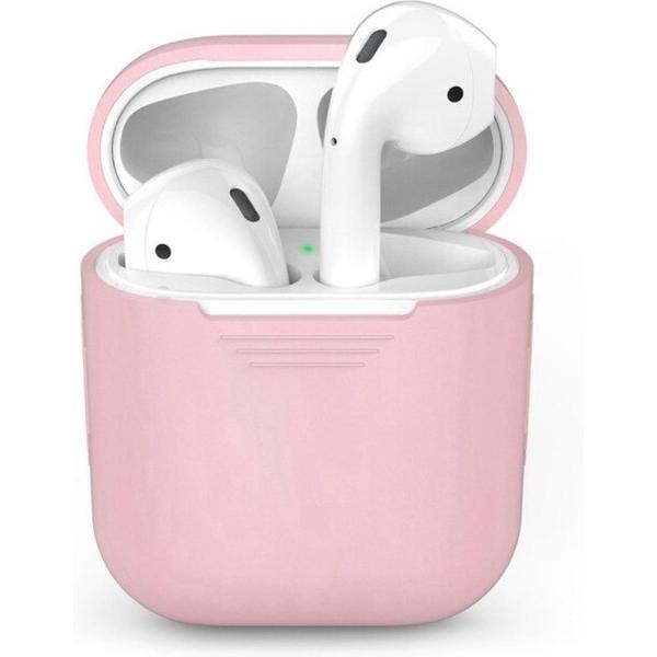 Siliconen Bescherm Hoesje Cover Roze voor Apple AirPods 1+2 Case