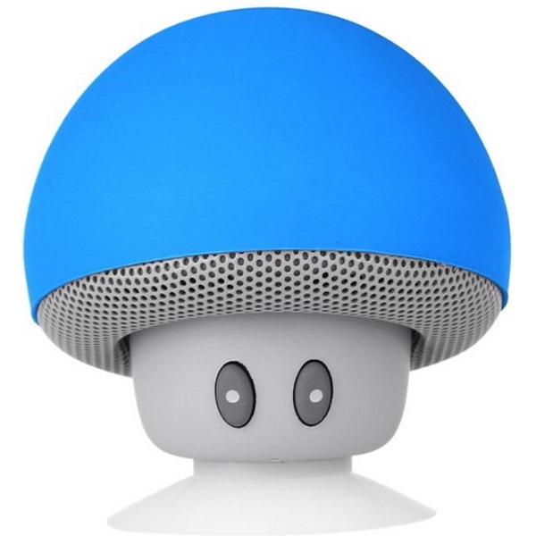 GadgetBay Paddenstoel mushroom speaker bluetooth zuignap standaard - Blauw