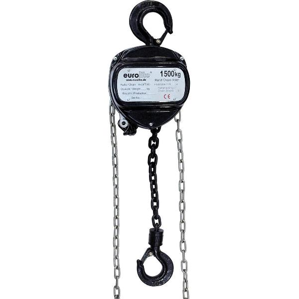 EUROLITE Chain Hoist 6M/1.5T Zwart