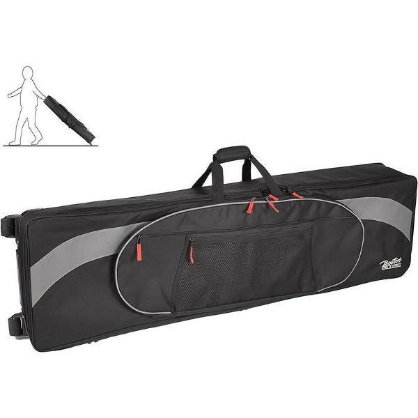 gigbag voor stage piano, 25 mm. gevoerd, 1350 x 310 x 145 mm., zwart en grijs, met wielen