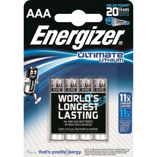 Energizer Ulitmate Lithium AAA - FR3 - FR03 Batterijen - 4 stuks