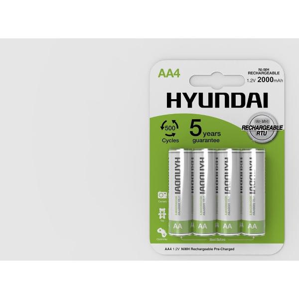 Hyundai - AA Oplaadbare Batterijen - 2000mah - 4 stuks