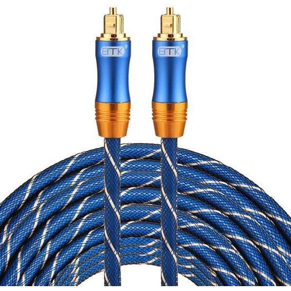 ETK Digital Toslink Optical kabel 20 meter / audio male to male / Optische kabel BLUE series - Blauw
