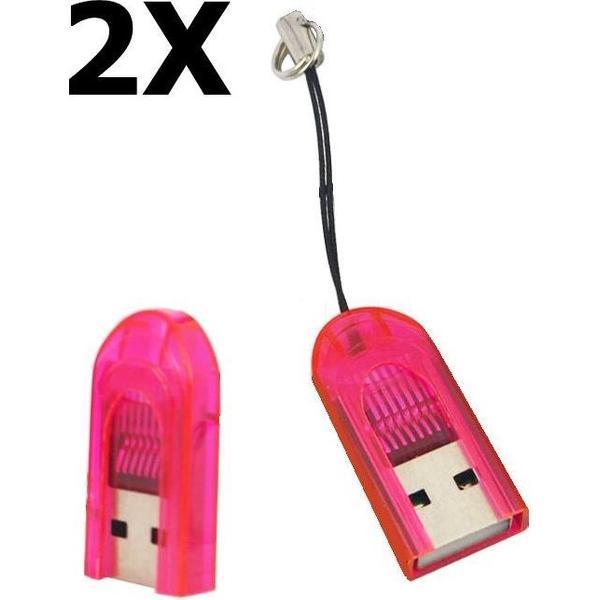 2 Stuks Micro SD MMC SDHC TF T-flash USB-geheugenkaartlezer / -schrijver