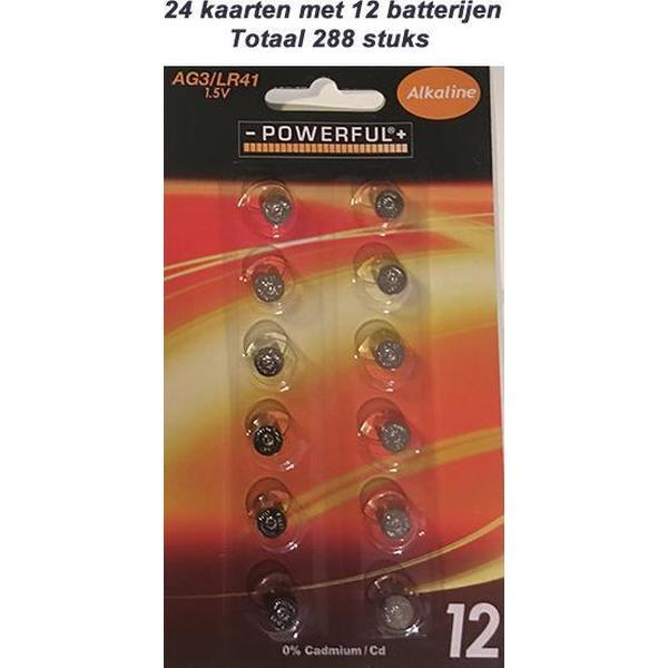 24 x 12 AG3 Knoopcelbatterijen (AG3/LR41)