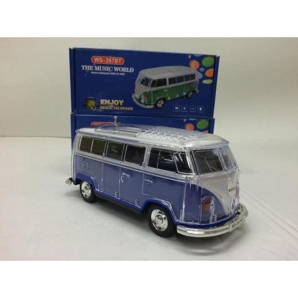 VOLKSWAGEN T1 MET RADIO EN LED VERLICHTING EN BLUETOOTH BLAUW