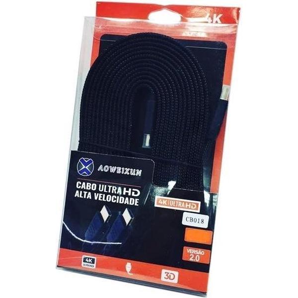 Premium HDMI 4K kabel 5 meter HDMI Kabel |5 Meter | Geweven Kabel | Superstrerk | 10.2 Gbps+ | 240Hz+ | FULL HD 1080P | Zwart