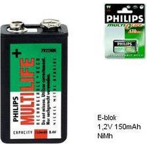 Philips 9 Volt Blokbatterij 150 mAh