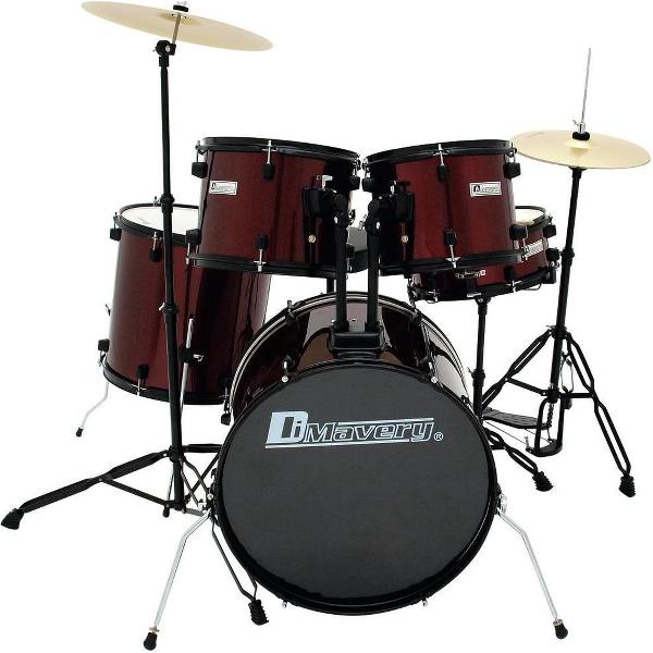 DIMAVERY DS-200 Drum set, wine red