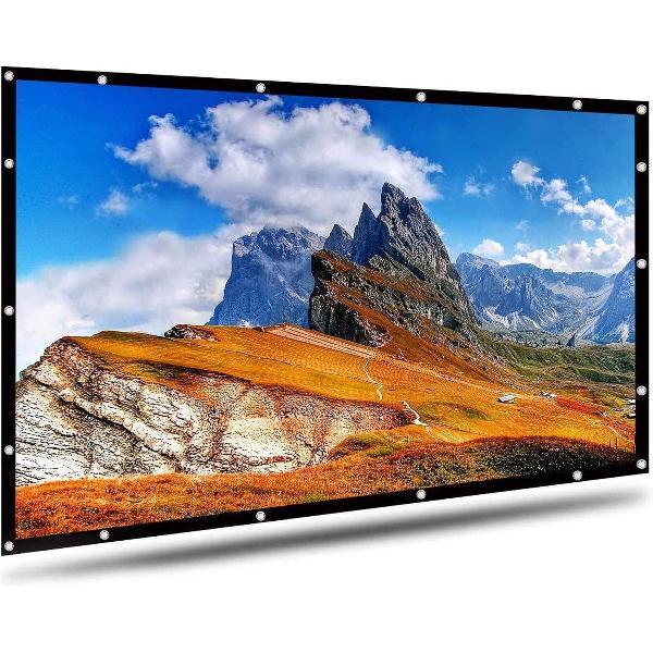 projectiescherm -Projector Canvas, Ayaoqiang 4K 3D HD 16: 9 120-Inch Easy Fold Screen, Wrinkle-Resistant, Support, Double-Sided Projection for Home Cinema and Outdoor Cinema