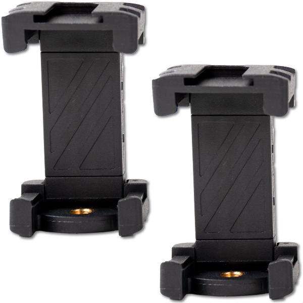TENTA® Telefoonhouder voor Flexibele Monopod - 2 stuks – Zwart