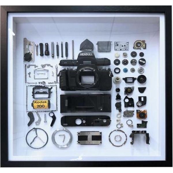 Niet-werkend display Mechanische 3D-filmcamera Montage van vierkant fotolijstje Demonteer de fotolijst, model: stijl 4, levering willekeurig cameramodel