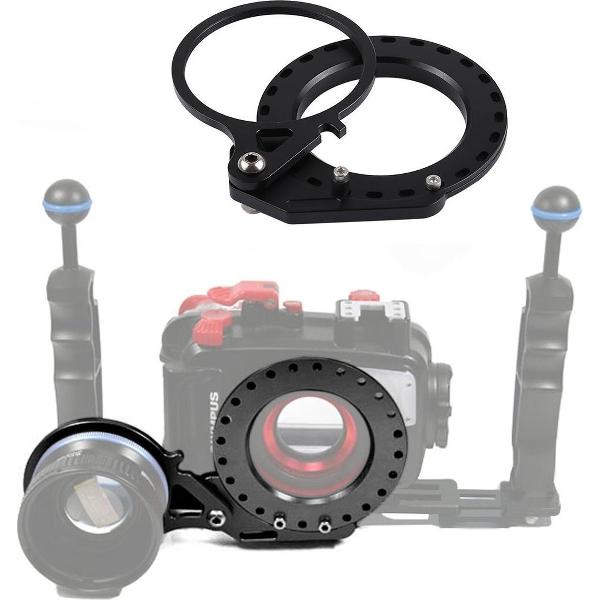 PULUZ aluminiumlegering 67 mm tot 62 mm swing nat-lens dioptrie adapterbevestiging voor DSLR onderwaterduikbehuizing (zwart)