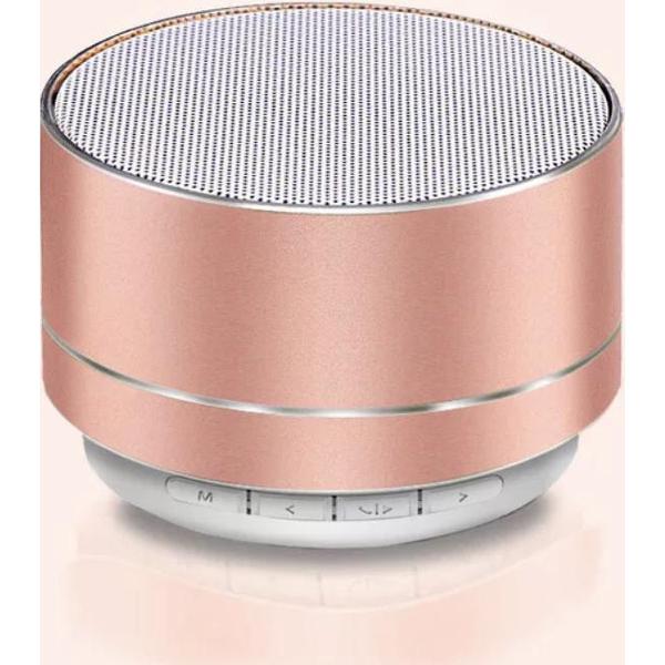 Compacte mini bluetooth speaker - 3W - roze Metalen uitvoering met ingebouwde microfoon en micro SD kaart