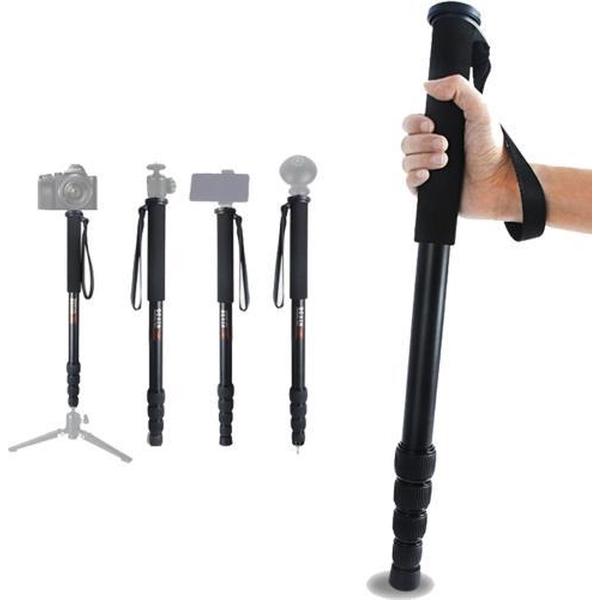 BEXIN P285-A Portable Travel Outdoor DSLR Camera Aluminium Monopod Holder (Zwart)