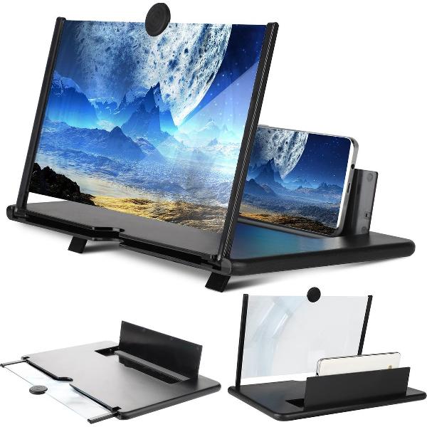 Beeldscherm Vergroter HD - Telefoon bioscoop - Schermvergroter - Thuisbioscoop - 3D - Smartphone Vergroter - ideaal voor Netflix films/series - Zwart